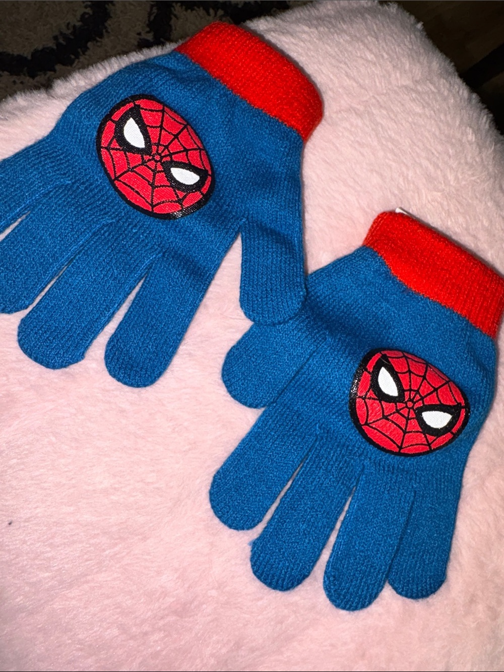 3/$15! Kids small toddler 3-4y Marvel Kids Blue Spiderman Gloves mittens Red